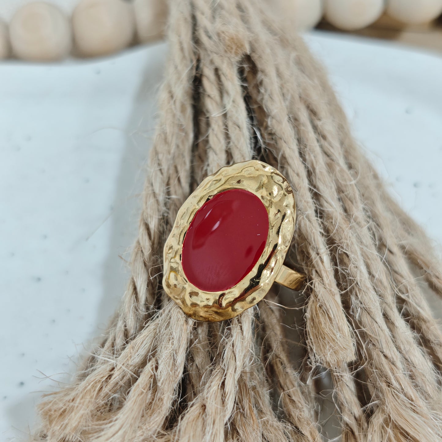 Anillo Aura Rubí Dorado