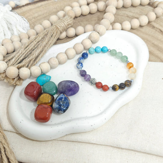 Pulsera Chakras Armonía + Cofre Natural