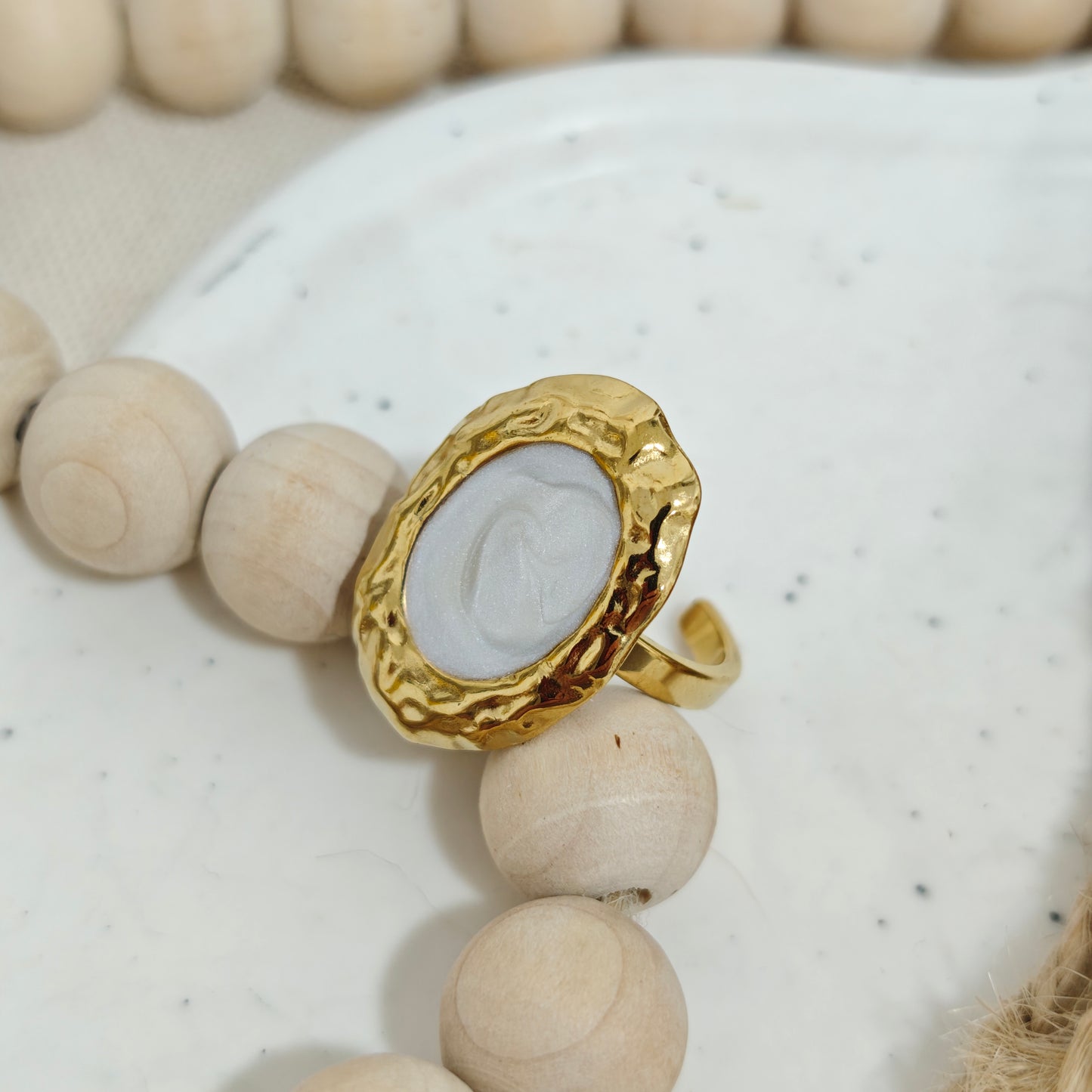 Anillo Aura Nácar Dorado
