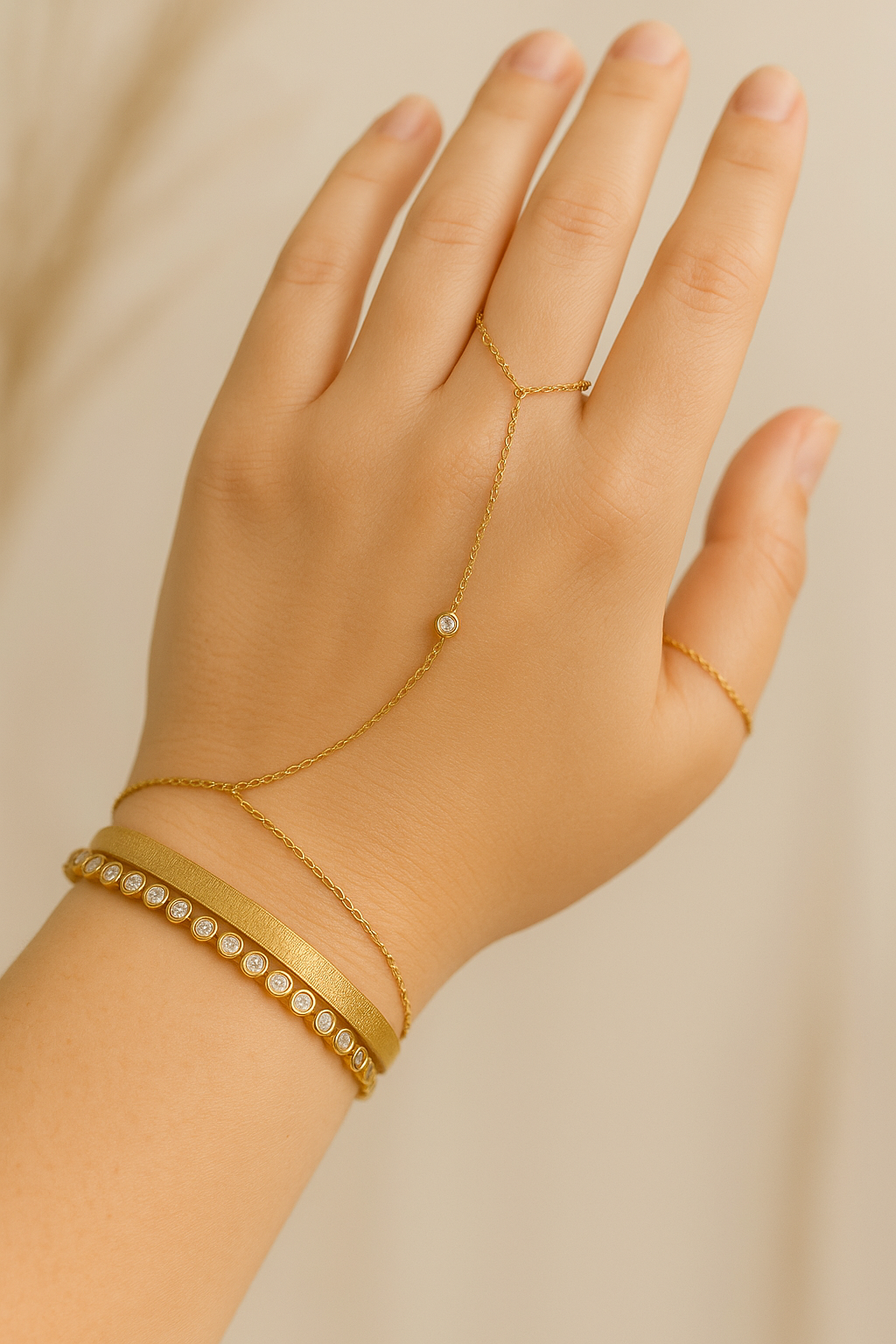 Pulsera Anillo Luz Dorada