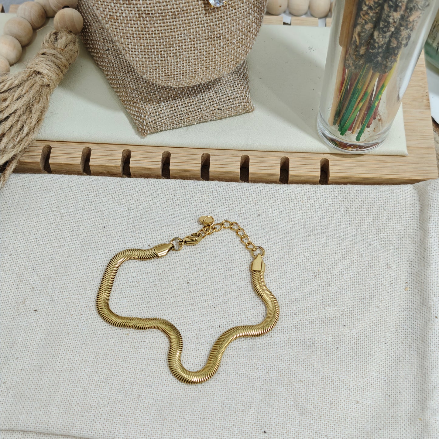 Tobillera Golden Wave
