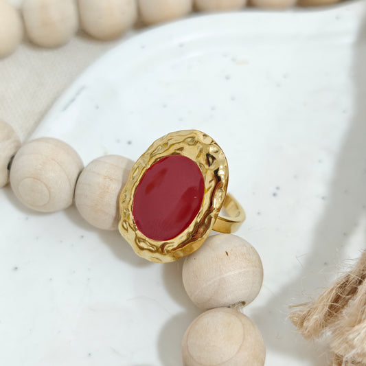 Anillo Aura Rubí Dorado